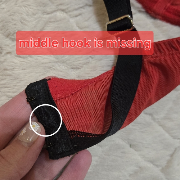 Cacique Red Lace Black Trim Plunge Bra, Size 42D - Picture 3 of 9